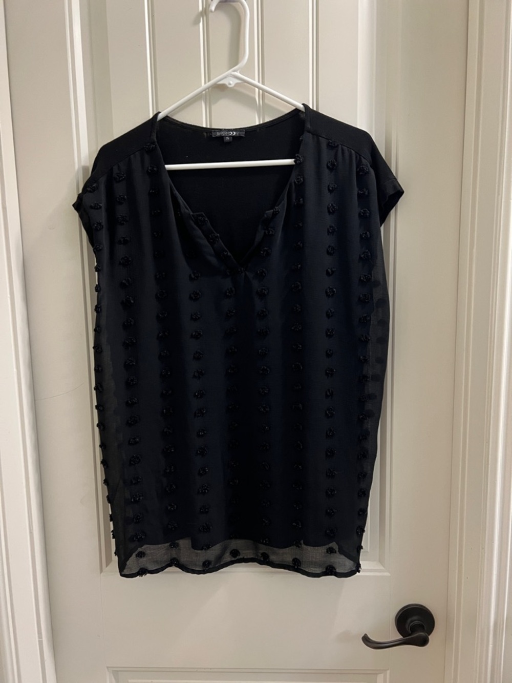 Papermoon Black Embellished V-Neck Blouse